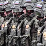Russian soldiers in full formation, symbolizing national strength and discipline as part of a broader strategic narrative.