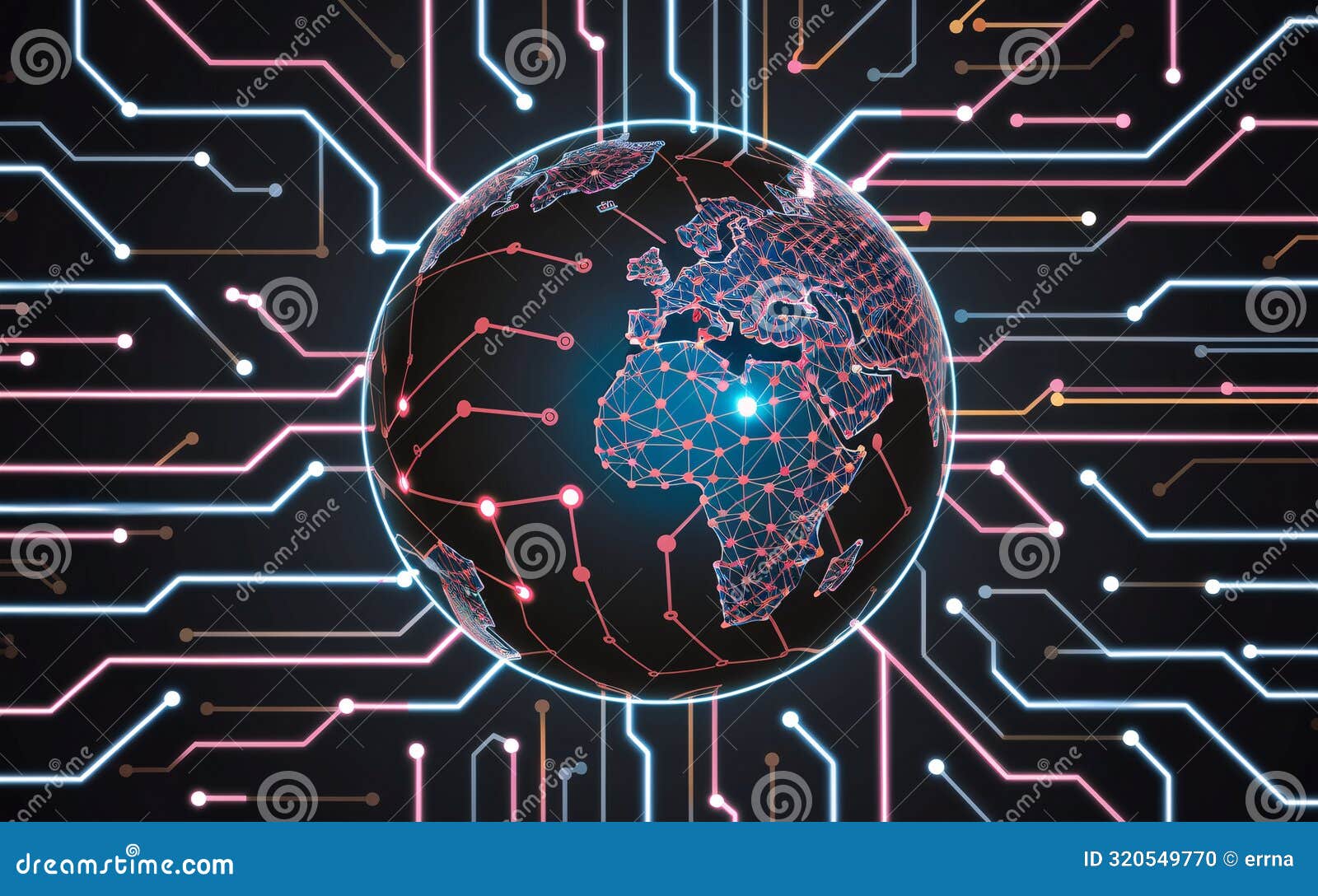 The digital globe at the heart of global tech infrastructure, reflecting the interconnected nature of AI, Wikipedia, and digital policy debates.